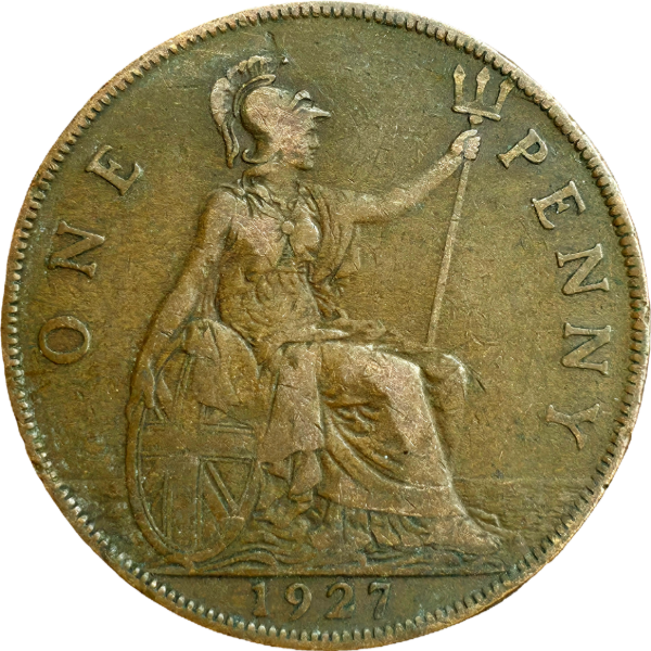Producto - Reino Unido 1 Penny 1927 Rey Jorge V Km#826 VF - 0