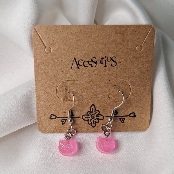 Producto - Aros Gatito Glitter Pink