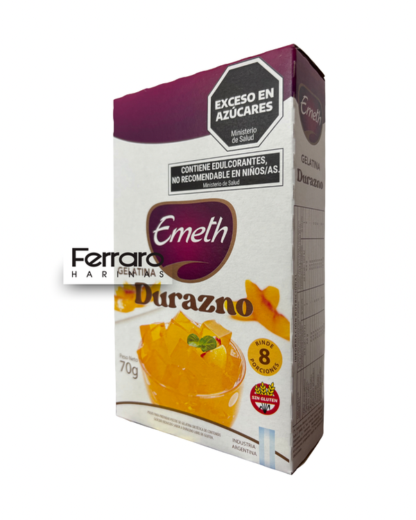 Producto - Gelatina Emeth durazno 70gr
