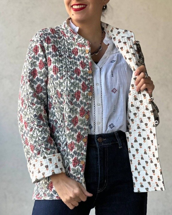 Producto - Chaqueta Hindi Rosa Verde Blanco S M