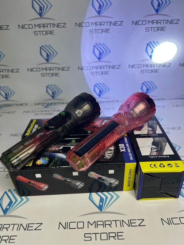 Producto - Linterna de mano X38 carga solar / tipo c