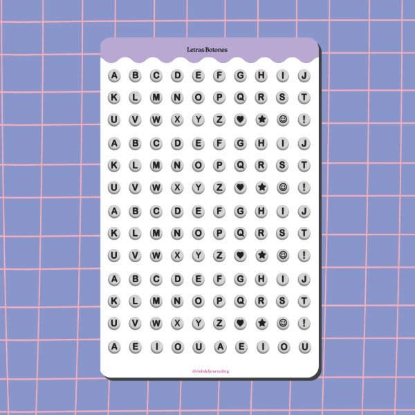 Producto - Stickers Letras Mostacilla - Abecedario Estilo Mostacilla Pulsera