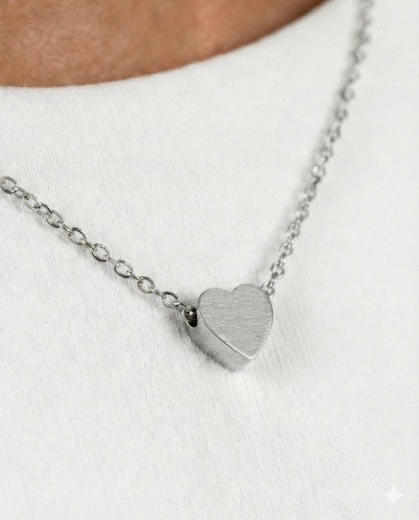 Producto - Collar Acero Clementina Salve Regina Con Corazón