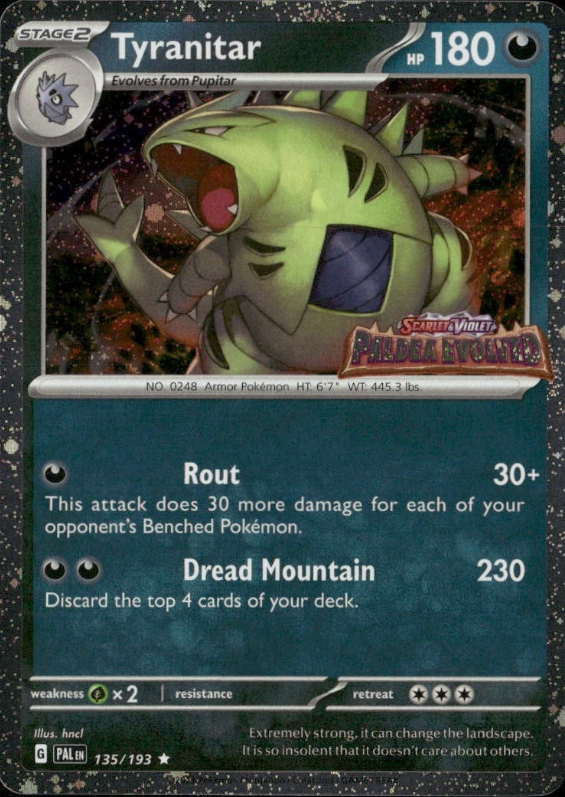Producto - Tyranitar - 135/193 - Paldea Evolved - Holo Stamped Promo Cosmos