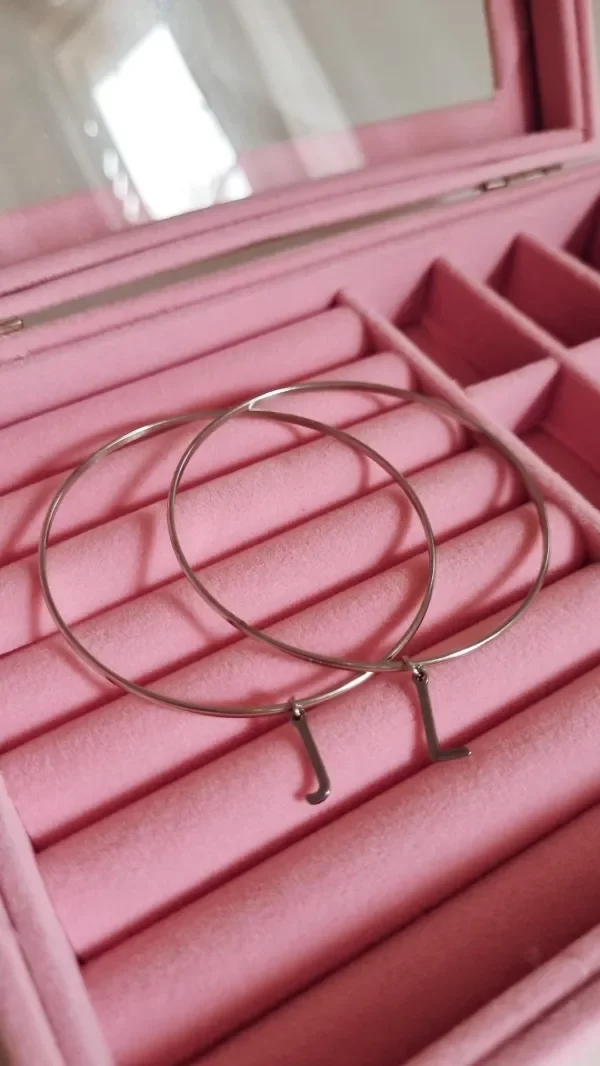 Producto - Esclavas acero quirúrgico iniciales J/L