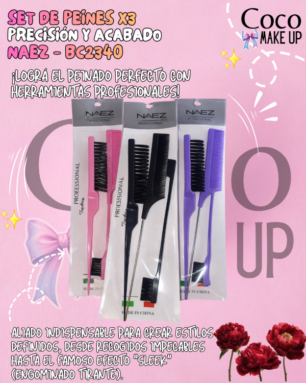 Producto - SET DE PEINES DE PRECISIÓN Y ACABADO X3 - NAEZ - BC2340