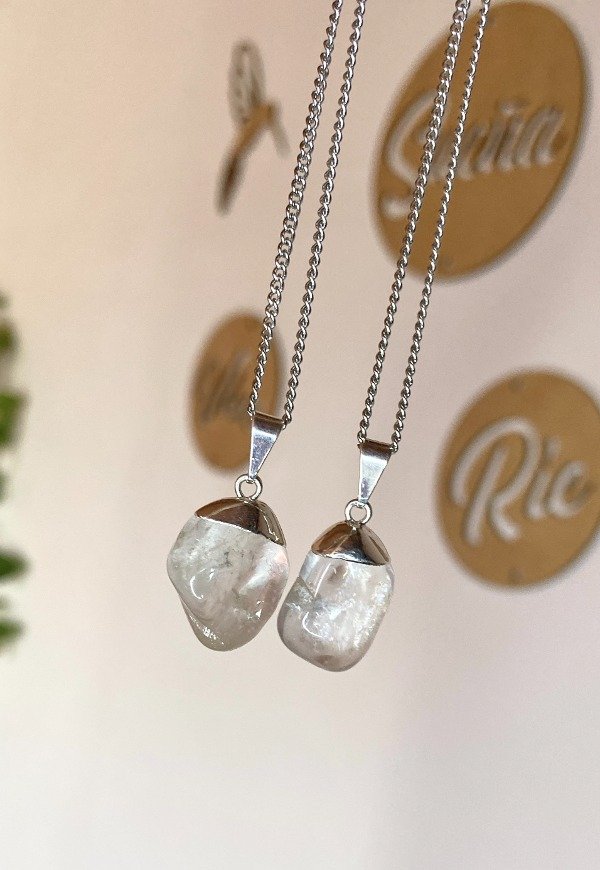 Producto - Collar "Akasha", Cuarzo Cristal (baño de plata)