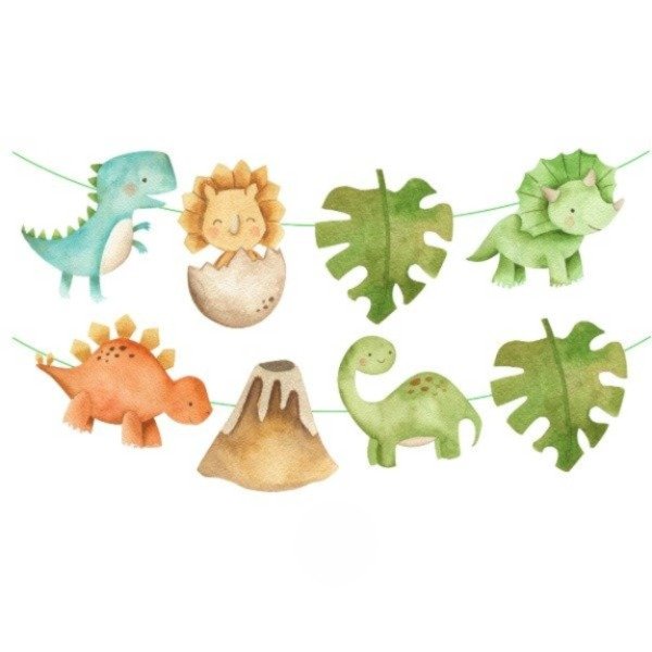 Producto - Guirnalda Dinosaurio acuarela