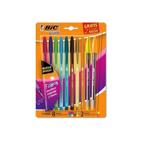 Producto - BOLIGRAFO CRISTAL FASHION 1.2MM BLISTER X10 UNIDADES BIC