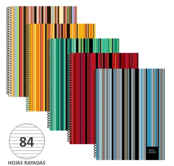 Producto - CUA A4 T/D LEDESMA C. Rayado x84h Diseños surtidos sujetos a disponibilidad