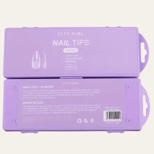 Producto - TIPS SOFT GEL ALMENDRA 240PCS CITY GIRL CAJITA