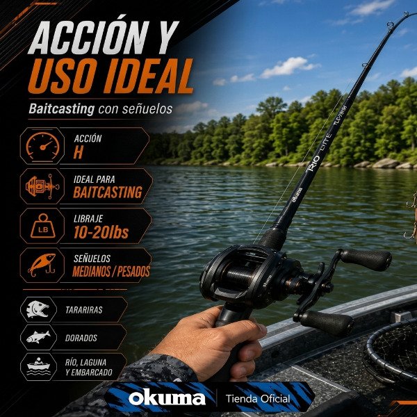 Producto - Caña Baitcasting Okuma Trio-Lite 1.72m 1 Tramo 10-20lbs Carbono 30T - 13