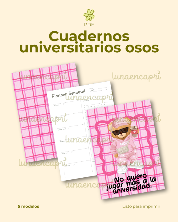 Producto - PDF - Cuadernos universitarios osos