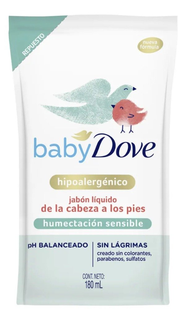 Producto - Baby Dove jabón líquido humectación sensible repuesto 180 mL