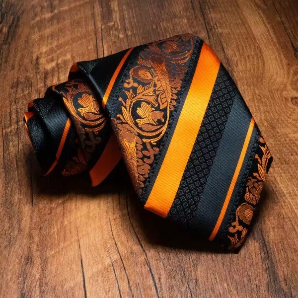 Producto - NARANJA C/ NEGRO Corbata Individual