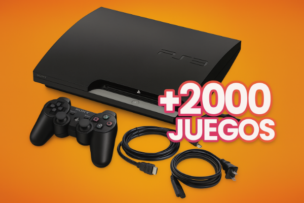 Producto - Sony PlayStation 3 Slim Black + Joystick Ps3 + 2000 Juegos