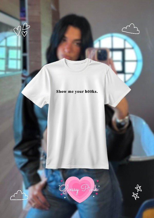 Producto - Remera Show Me Your B00ks - VINILO TEXTIL