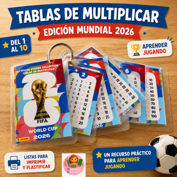 Producto - TABLAS DE MULTIPLICAR  EDICIÓN MUNDIAL 2026