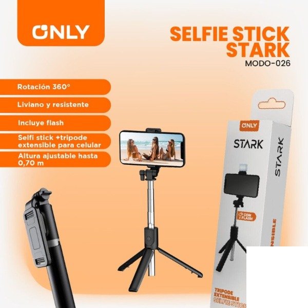 Producto - Trípode Extensible + Selfie Stick c/ flash