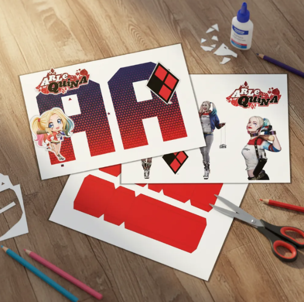 Producto - Kit Imprimible Letras 3d Editables Harley Quinn Arlequina - 1