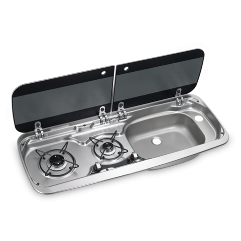 Producto - DOMETIC - Bacha + Anafe con tapa Modelo Curvo