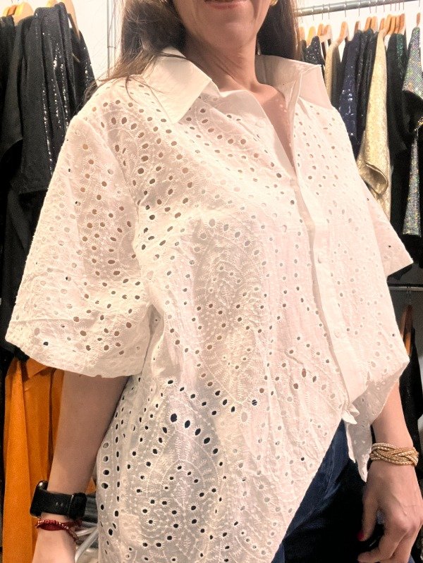 Producto - Camisa Broderie Importada Premium Transferencia 47.515 Blanca Talle XL 120 cm