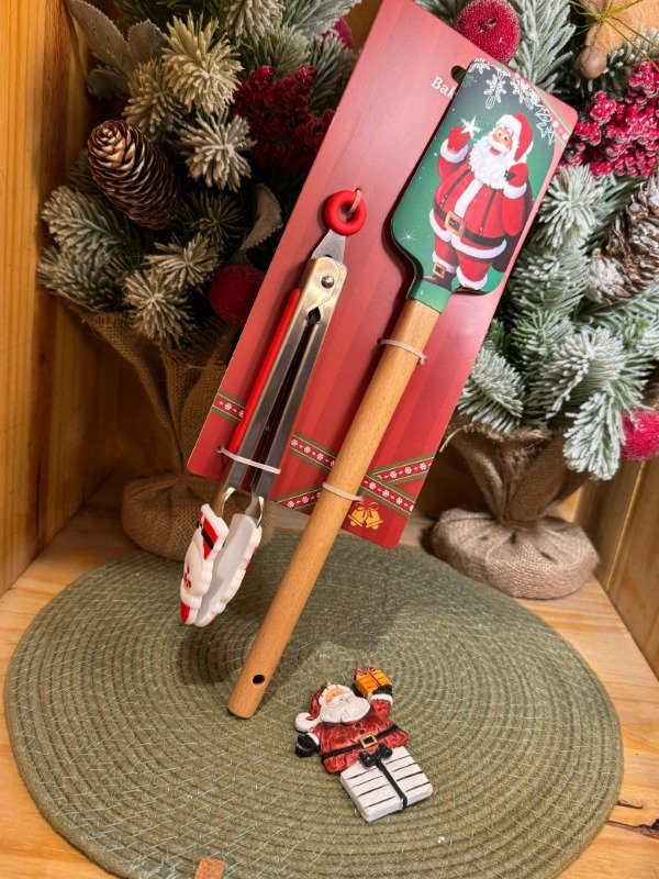 Producto - Set x2 Papá Noel: espátula de silicona y pinza (Efectivo: 15.920)
