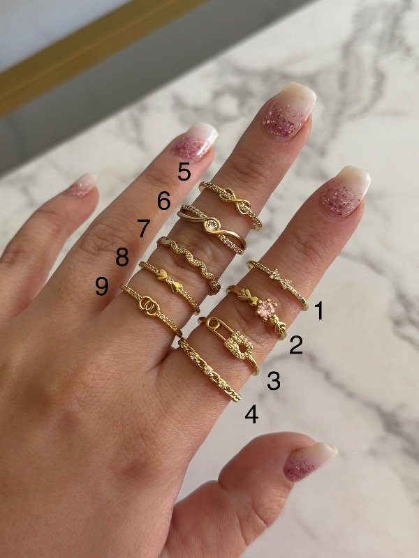 Producto - ANILLOS TALLE 18 ACERO DORADO