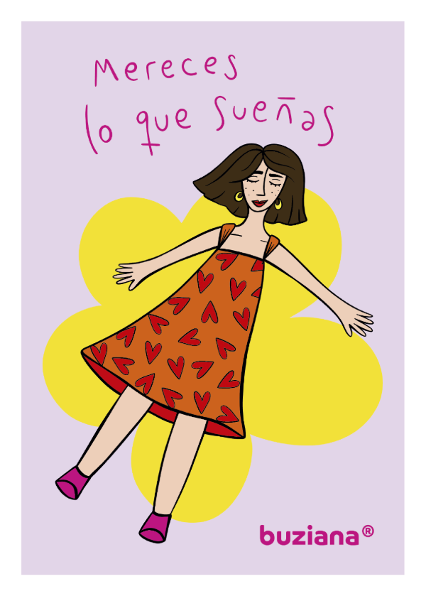 Producto - Lámina Buziana 30x45 "MERECES LO QUE SUEÑAS"