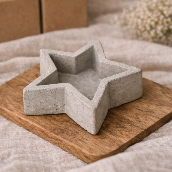 Producto - PORTAVELAS CEMENTO ESTRELLA GRANDE