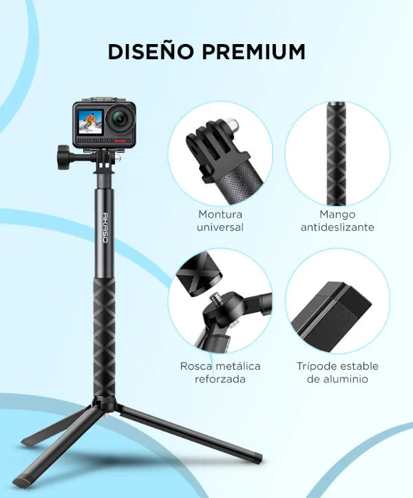 Producto - Palo de selfie extensible hasta 120 cm -c/trípode -compatibilidad universal - 4