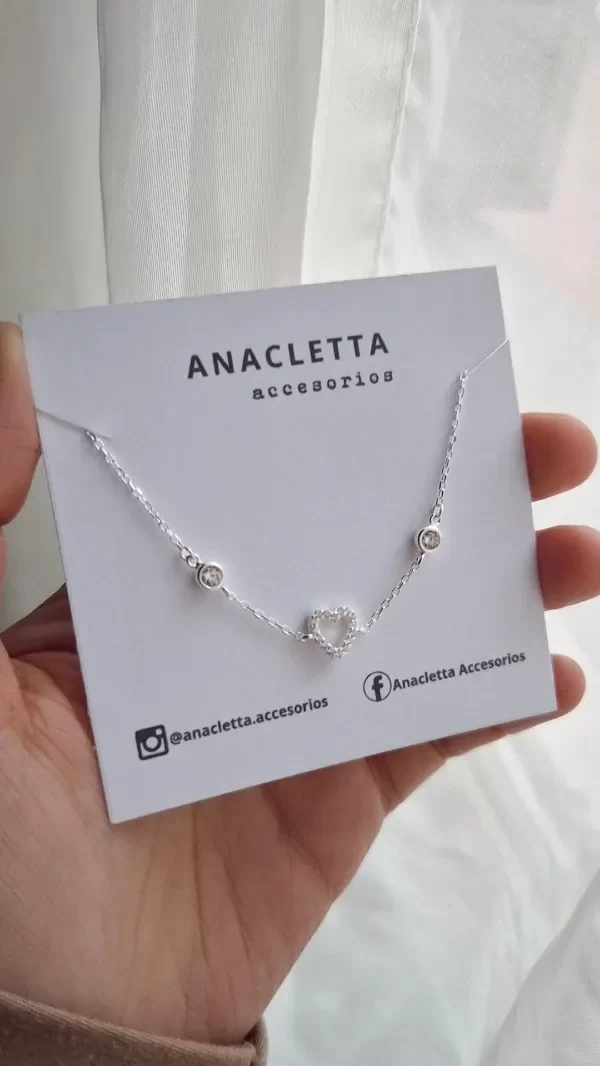 Producto - Pulsera corazon y cubic blanco plata 925