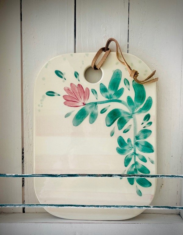 Producto - Tabla con diseño rayas y flores