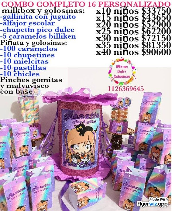 Producto - Combo cumpleaños 16 lyna vallejos