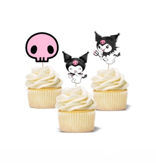 Producto - Kuromi Topper cupcakes silueta x 6