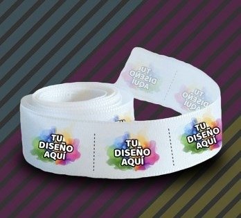 Producto - Rollo de cinta con logo para coser x 10mts