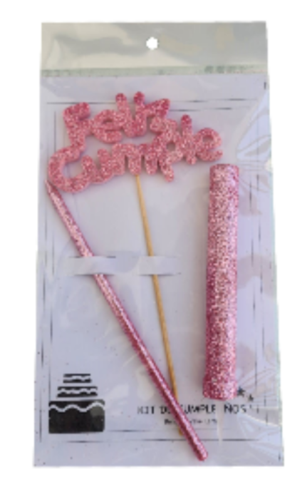 Producto - Set vela Topper bengala rosa gold