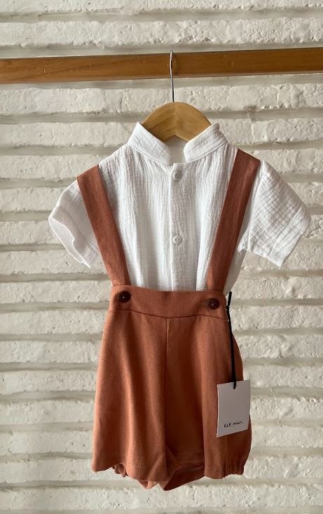 Producto - Short con tiradores color ladrillo