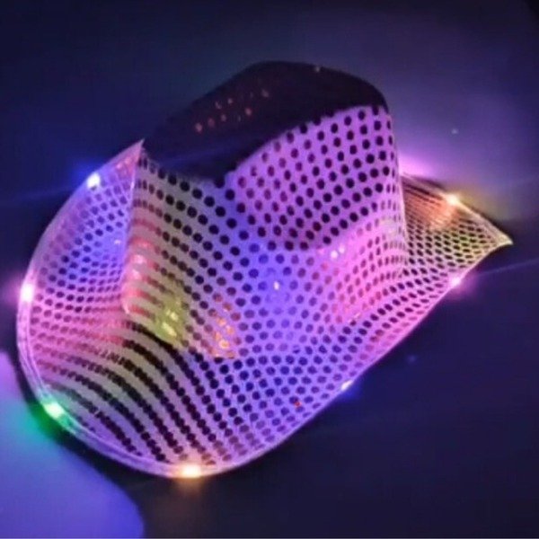 Producto - SOMBRERO LENTEJUELAS LUCES LED