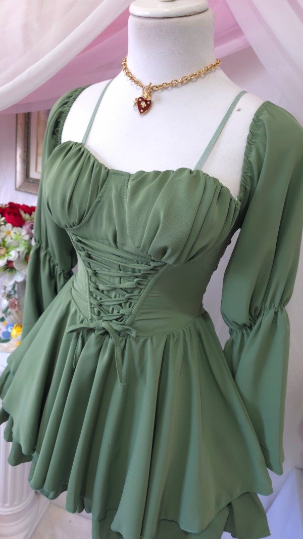 Producto - Vestido Coquette Samantha Verde! IMPORTADO NUEVO - 1