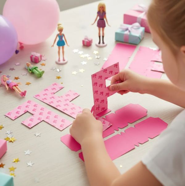 Producto - Kit Imprimible Letras 3D Editables Barbie + PDF