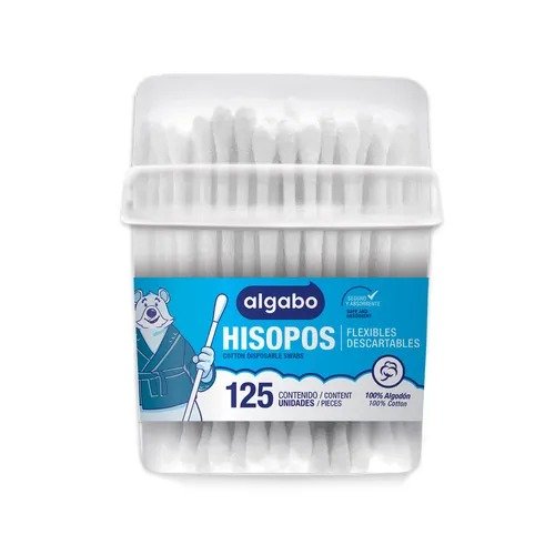 Producto - Hisopo 100 por ciento Algodón x 125pcs Algabo