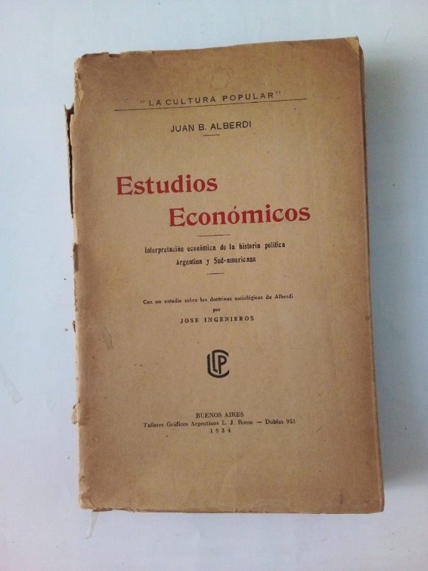 Producto - Estudios económicos - Juan B Alberdi - Rosso 1934