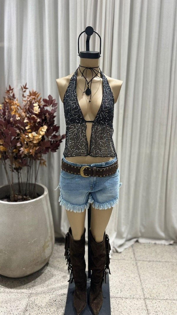 Producto - TOP LENTEJUELAS BLACK
