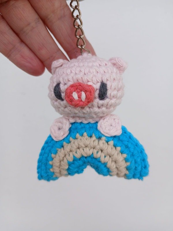 Producto - Chancho Arcoiris Argentina Tejido a Crochet - Llavero / Colgante
