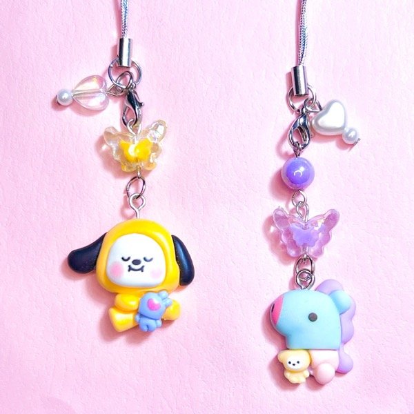 Producto - Phone Charm BT21 Mariposas (Chimmy y Koya).