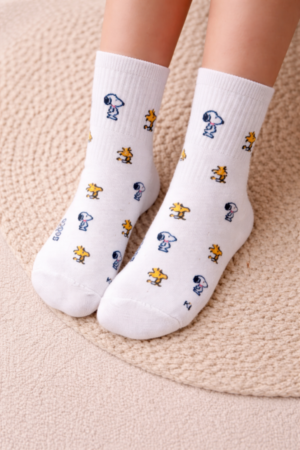Producto - MEDIAS 3/4 INFANTILES SNOOPY BLANCAS