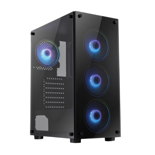 Producto - GABINETE MLOGIX OBSIDIAN RGB FAN SIN FUENTE