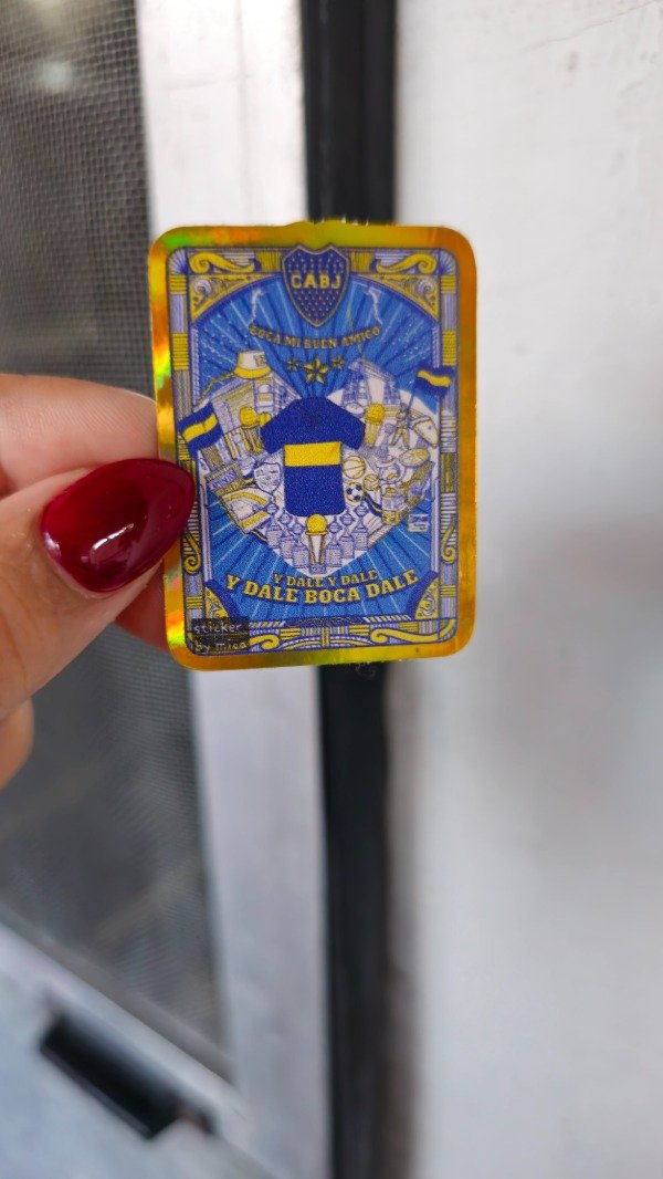 Producto - Sticker boca holo dorado