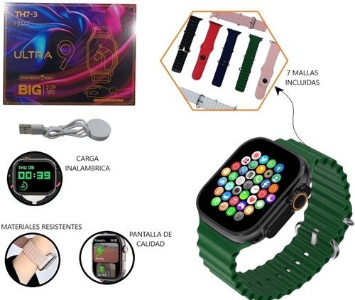 Producto - SMARTWATCH BIG ULTRA 9 CON 7 CORREAS